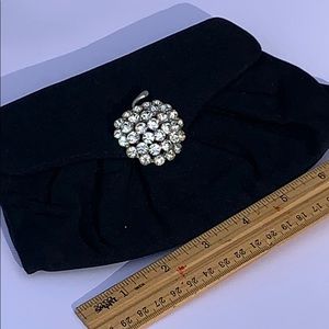 Vintage black clutch purse with brilliant crystal